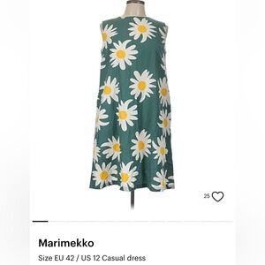 Marimekko Green Daisy Print Midi Dress